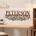 Richies Home Personalised Leaf Vine Family Name Metal Wall Sign – 37 Inch