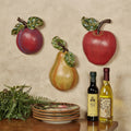 Richies Home Fruit Wall Accent Set of 3 – Plum, Pear & Apple Resin Plaques