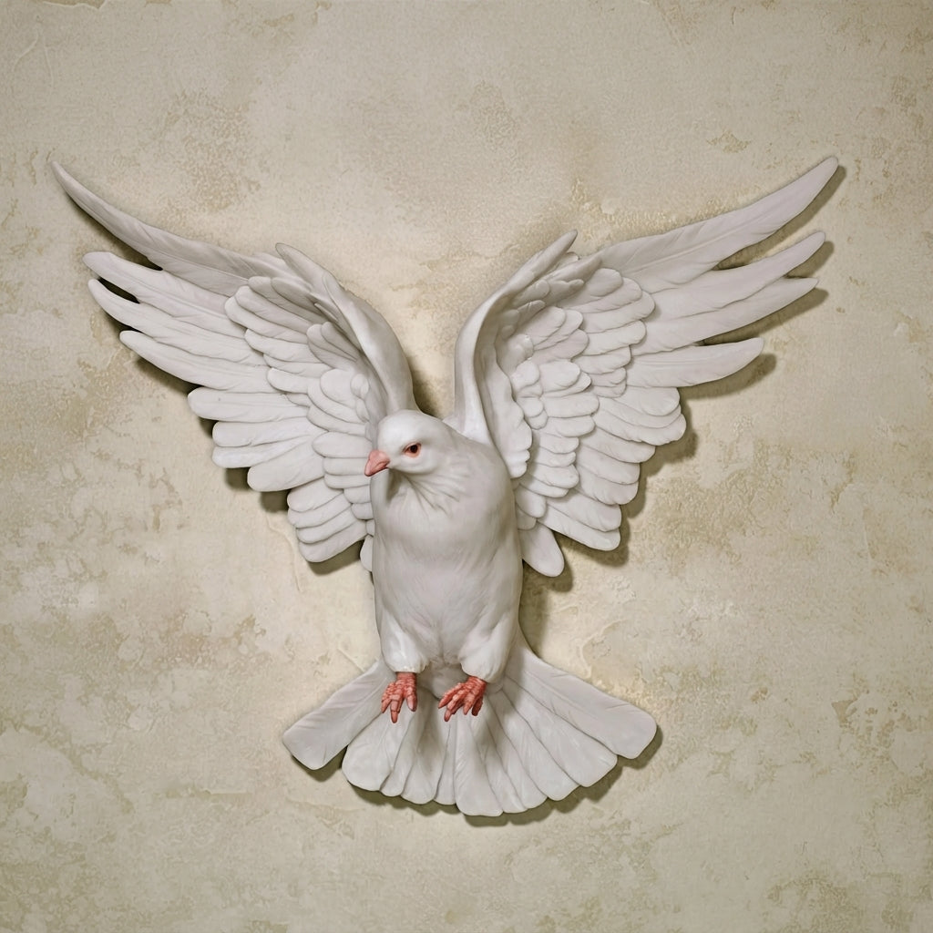 Richies Home Flying Dove Dimensional Wall Accent – Bisque White