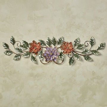 Richies Home Pastel Floral Metal Wall Topper – 37 Inch