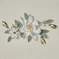 Richies Home Magnolia & Butterfly Metal Wall Topper – Antique White, 34 Inch