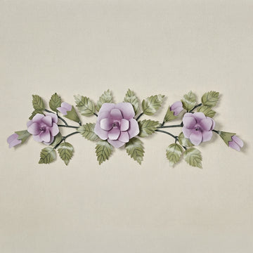 Richies Home Lavender Rose Swag Metal Wall Topper – 31 Inch
